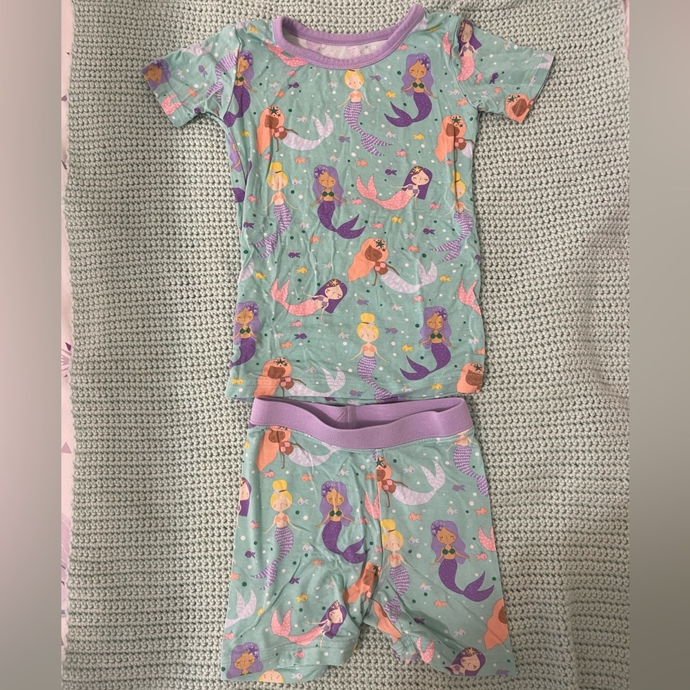 Little Sleepies Mermaid Print Short Sleeve Pajama Set Size 2T